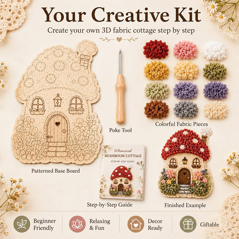 3D Mushroom House Poke Art DIY - Home Improvement Help 评论和价格