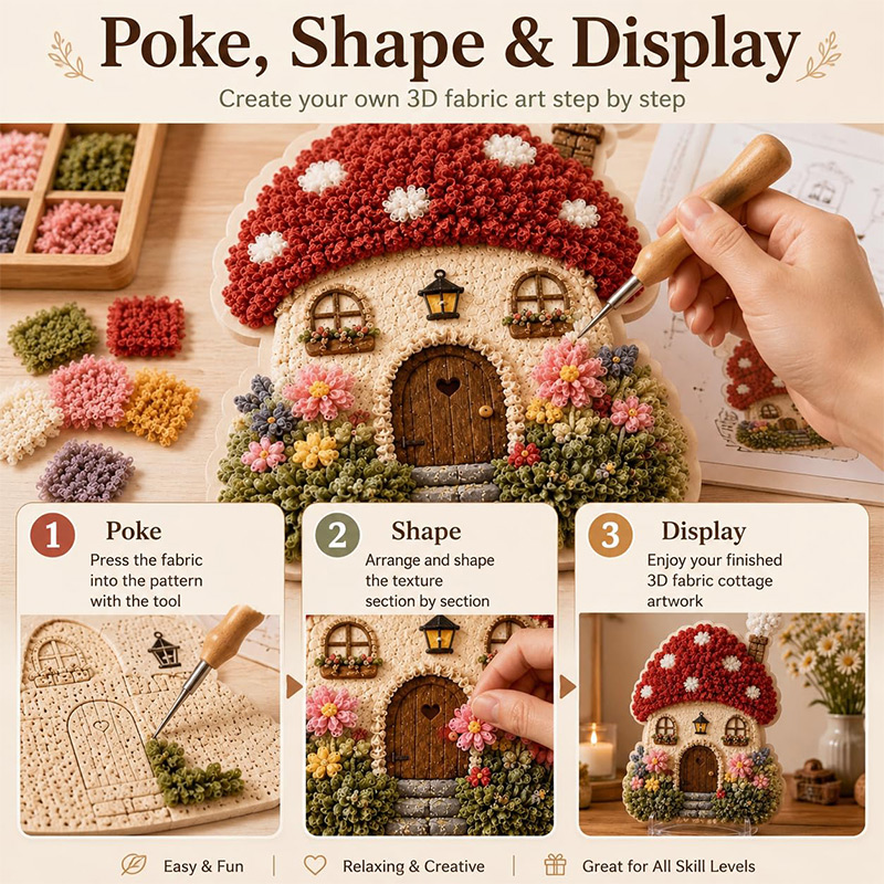 3D Mushroom House Poke Art DIY - Home Improvement Help 评论和价格