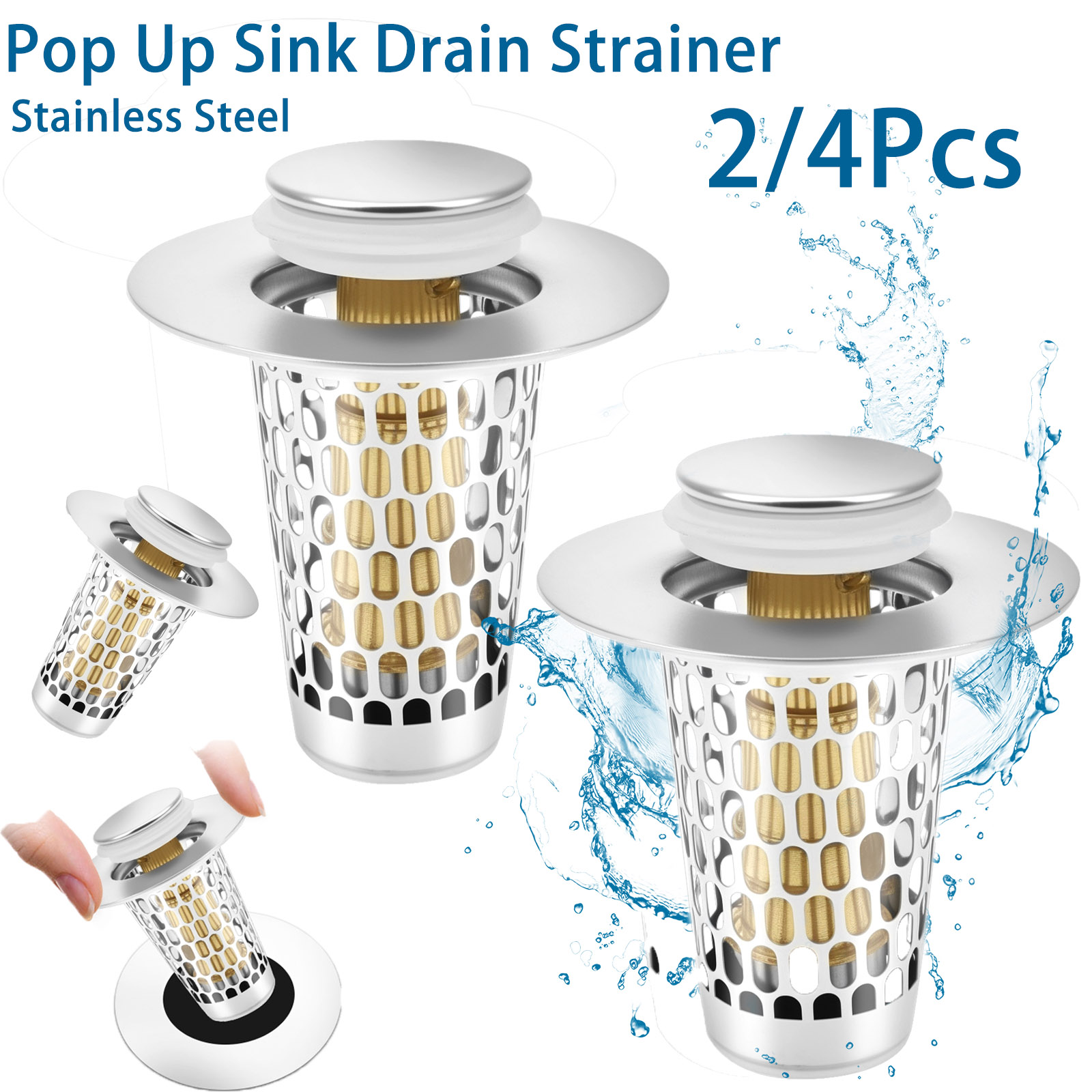 2/4Pc Pop Up Sink Drain Strain - Home Improvement K&B Construction 评论和价格